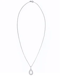 Diamond 1/3 ct. t.w. Teardrop Outline Pendant Necklace in Sterling Silver