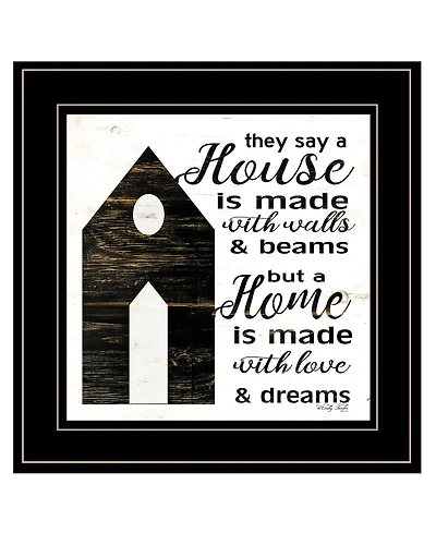 Trendy Decor 4U A House by Cindy Jacobs, Ready to hang Framed Print, Black Frame, 15" x 15"