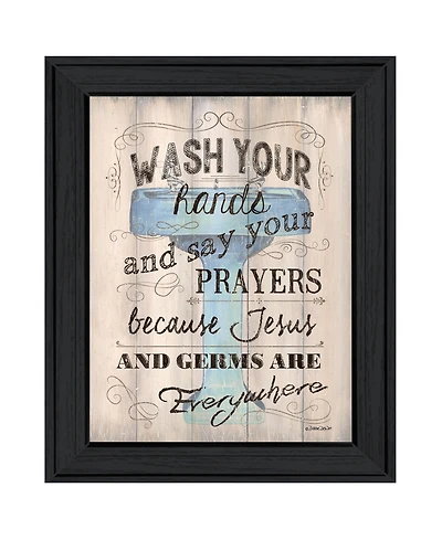 Trendy Decor 4U Bathroom Humor by Debbie DeWitt, Ready to hang Framed Print, Black Frame, 15" x 19"