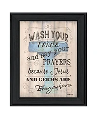 Trendy Decor 4U Bathroom Humor by Debbie DeWitt, Ready to hang Framed Print, Black Frame, 15" x 19"