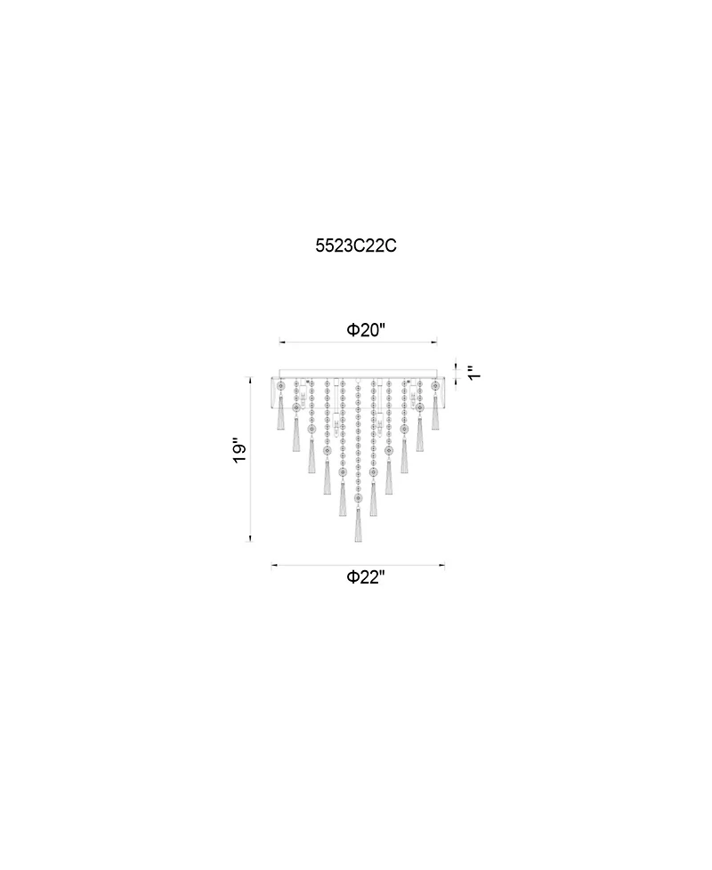 Cwi Lighting Franca 8 Light Flush Mount
