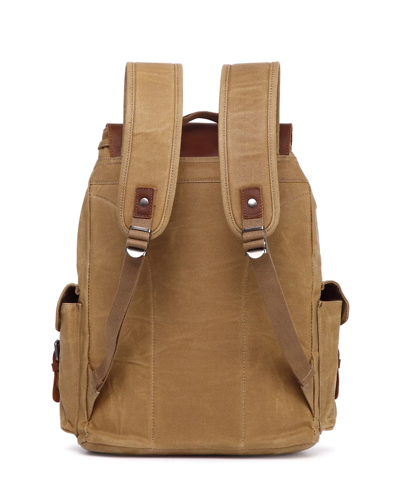 Tsd Brand Stone Creek Waxed Canvas Backpack Handbag