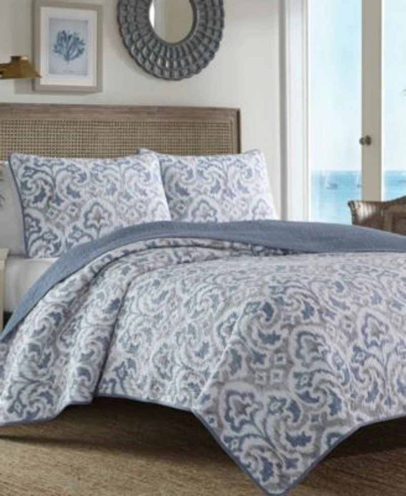 Tommy Bahama Cape Verde Smoke Reversible Quilt Sets