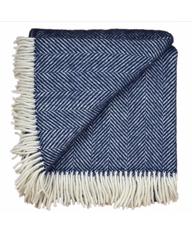 Prince of Scots Highland Tweed Herringbone Pure Wool Oversized Throw, 59" x 72"