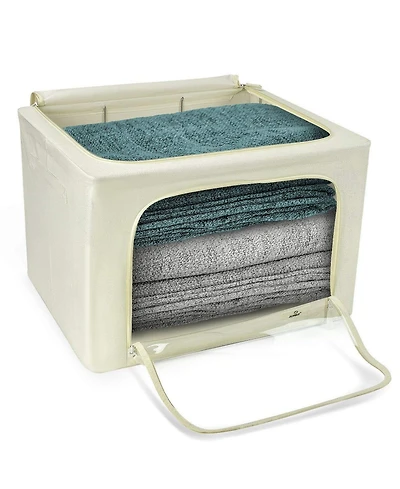 Sorbus Pack Foldable Storage Box - Metal Frame, Oxford Fabric, Large Window & Handles Organization for Bedroom