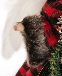 Glitzhome 12" H Plaid Angel Tree Top