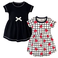 Touched by Nature Baby Girls Natural Cotton Dresses Featuring Both Short and Long Sleeves