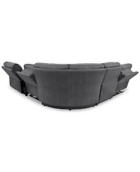 Closeout! Hutchenson 5-Pc. Fabric Chaise Sectional with 2 Power Recliners
