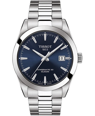 Tissot Men's Swiss Automatic T-Classic Gentleman Powermatic 80 Silicium Stainless Steel Bracelet Watch 40mm