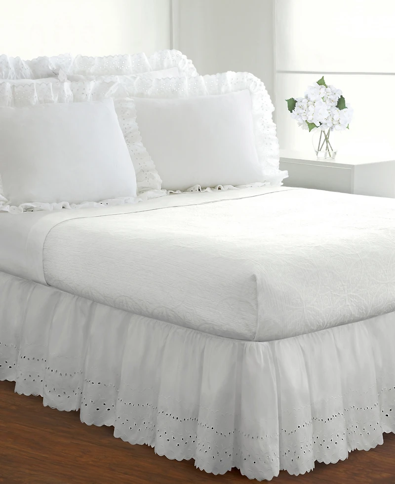 Fresh Ideas Ruffled Eyelet 18" Drop Bedskirt