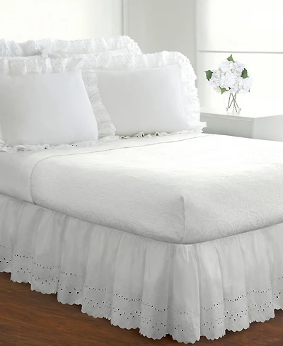 Fresh Ideas Ruffled Eyelet 18" Drop Bedskirt