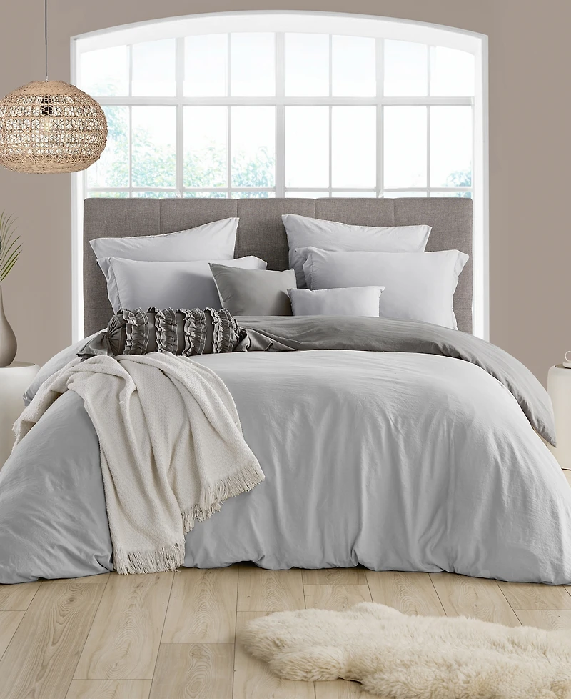 Cathay Home Inc. Ultra Soft Reversible Crinkle Duvet Cover Set, King/California King