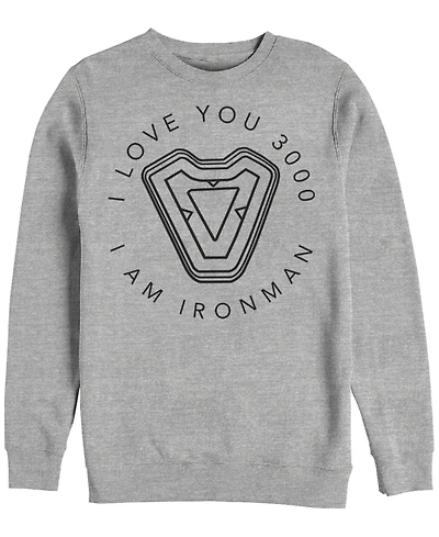 Marvel Men's Avengers Endgame Iron Man I Love You 3000, Crewneck Fleece