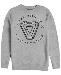 Marvel Men's Avengers Endgame Iron Man I Love You 3000, Crewneck Fleece