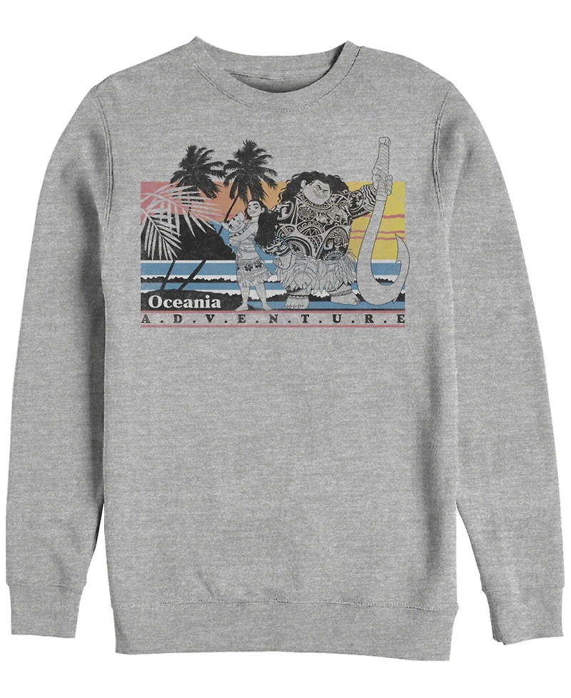 Disney Men's Moana Maui Pua Oceania Adventure, Crewneck Fleece
