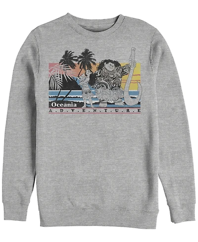 Disney Men's Moana Maui Pua Oceania Adventure, Crewneck Fleece