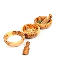 BeldiNest Wooden Spice Bowls, Set of 3 Mini Bowls