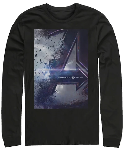Marvel Men's Avengers Endgame Release Date Poster, Long Sleeve T-shirt
