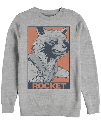 Marvel Men's Avengers Endgame Rocket Pop Art Poster, Crewneck Fleece