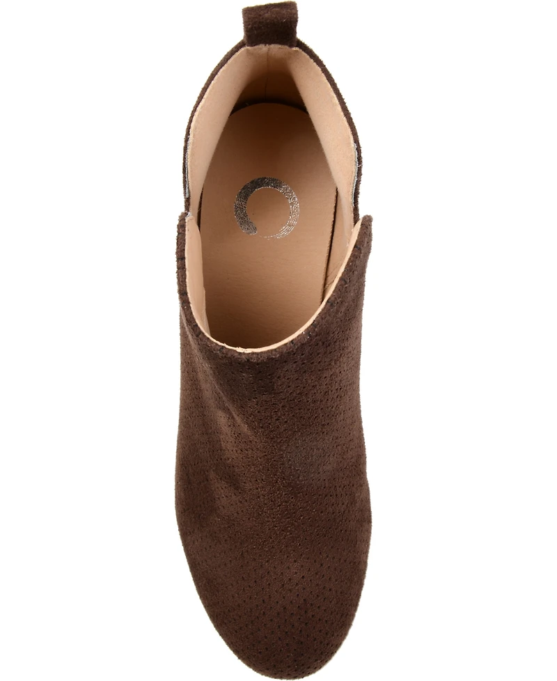 Journee Collection Women's Mylee Perforated Wedge Ankle Booties