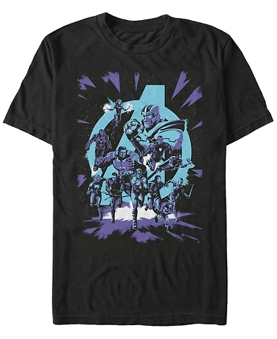 Marvel Men's Avengers Endgame Group Shot Comic Logo