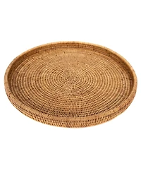 Artifacts Trading Company Rattan Round Ottoman Tray