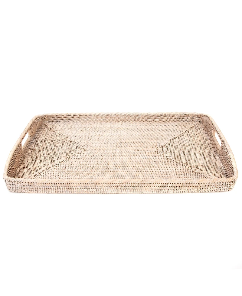 Artifacts Trading Company Artifacts Rattan Rectangular Tray With High Handles