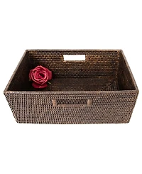 Artifacts Rattan Rectangular Shelf basket with Side handles