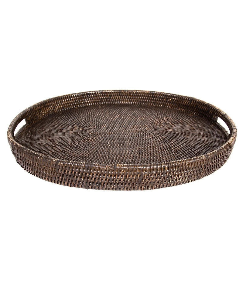 Artifacts Rattan Oval Tray with Cutout Handles