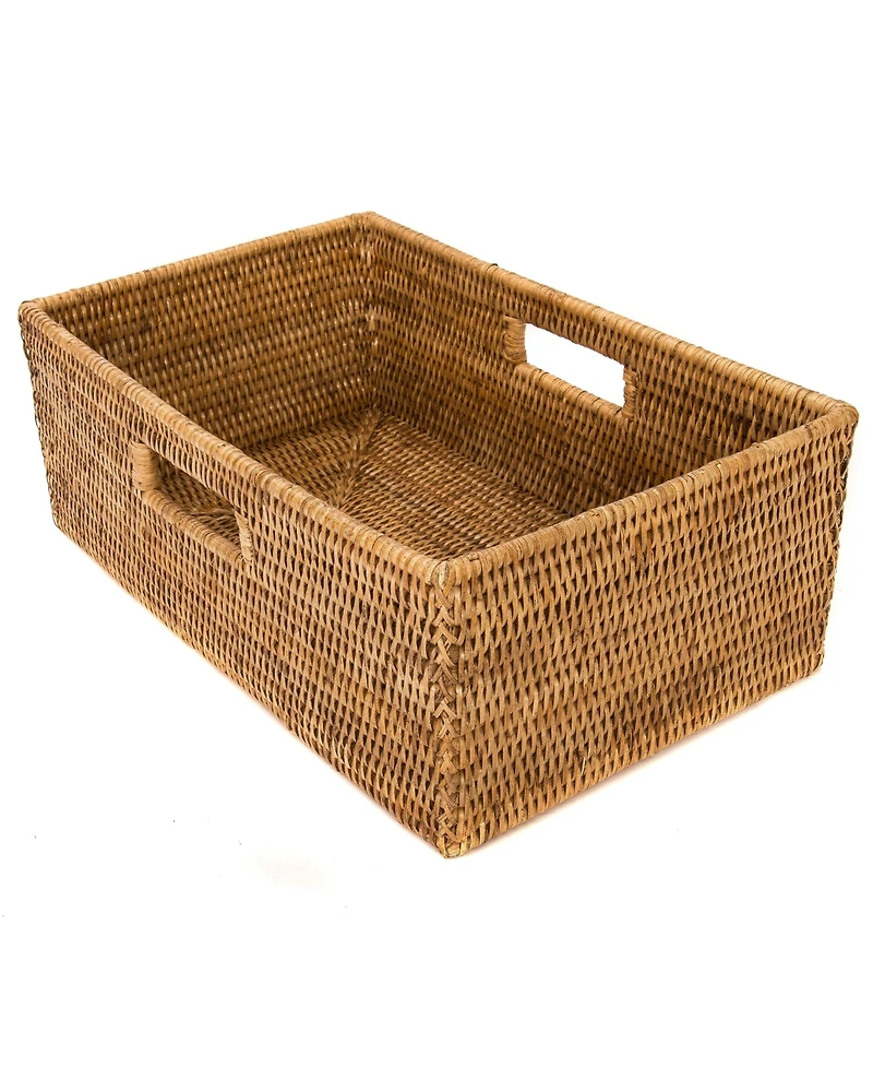 Artifacts Rattan Rectangular Shelf basket with Side handles