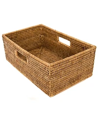 Artifacts Rattan Rectangular Shelf basket with Side handles