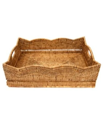 Artifacts Rattan Scallop Collection Rectangular Storage Basket