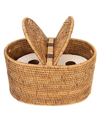 Artifacts Rattan Oval Double Tissue Roll Box