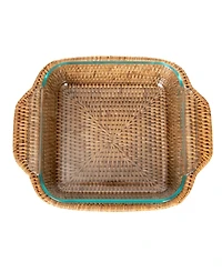 Artifacts Rattan Square Baker Basket with Pyrex