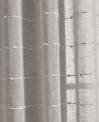 Lush Decor Farmhouse Textured Grommet Sheer Window Curtain Panels