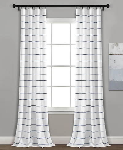 Lush Decor Ombre Stripe Yarn Dyed Cotton Window Curtain Panels
