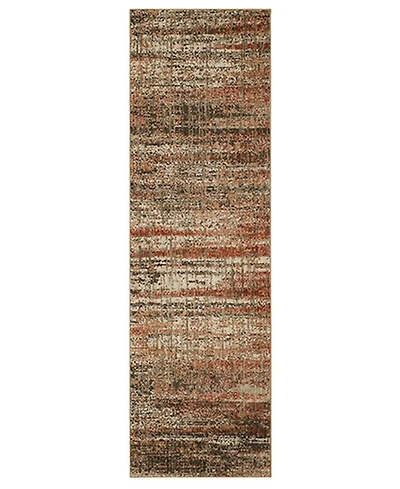 Closeout! Scott Living Expressions Craquelure Ginger 2'4" x 7'10" Runner Rug
