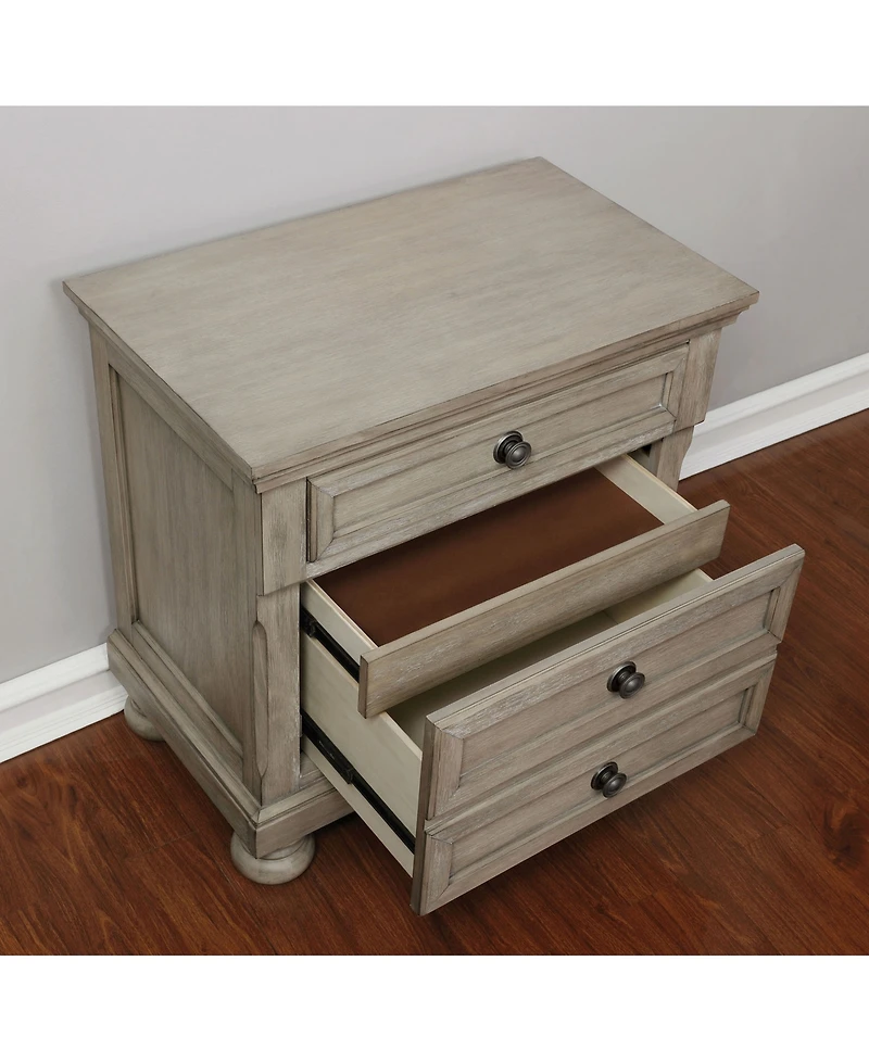 Furniture of America Cider 3 Drawer Nightstand