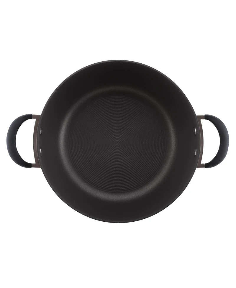 Circulon Symmetry Hard-Anodized Nonstick Induction Casserole Pan with Lid, 5.5-Quart, Black