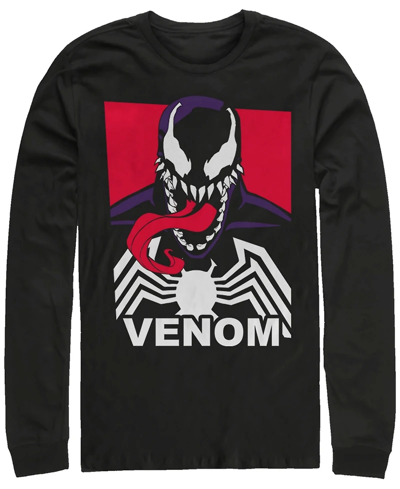 Marvel Men's Classic Venom Tongue out Poster, Long Sleeve T-Shirt