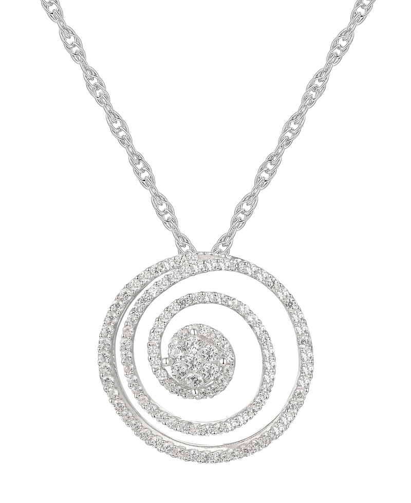 1/2 ct. t.w. Round Shape Diamond Pendant in Sterling Silver