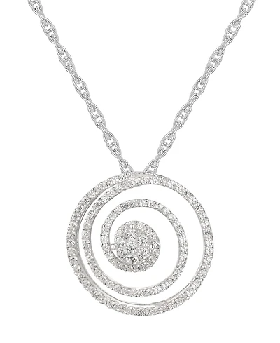 1/2 ct. t.w. Round Shape Diamond Pendant in Sterling Silver