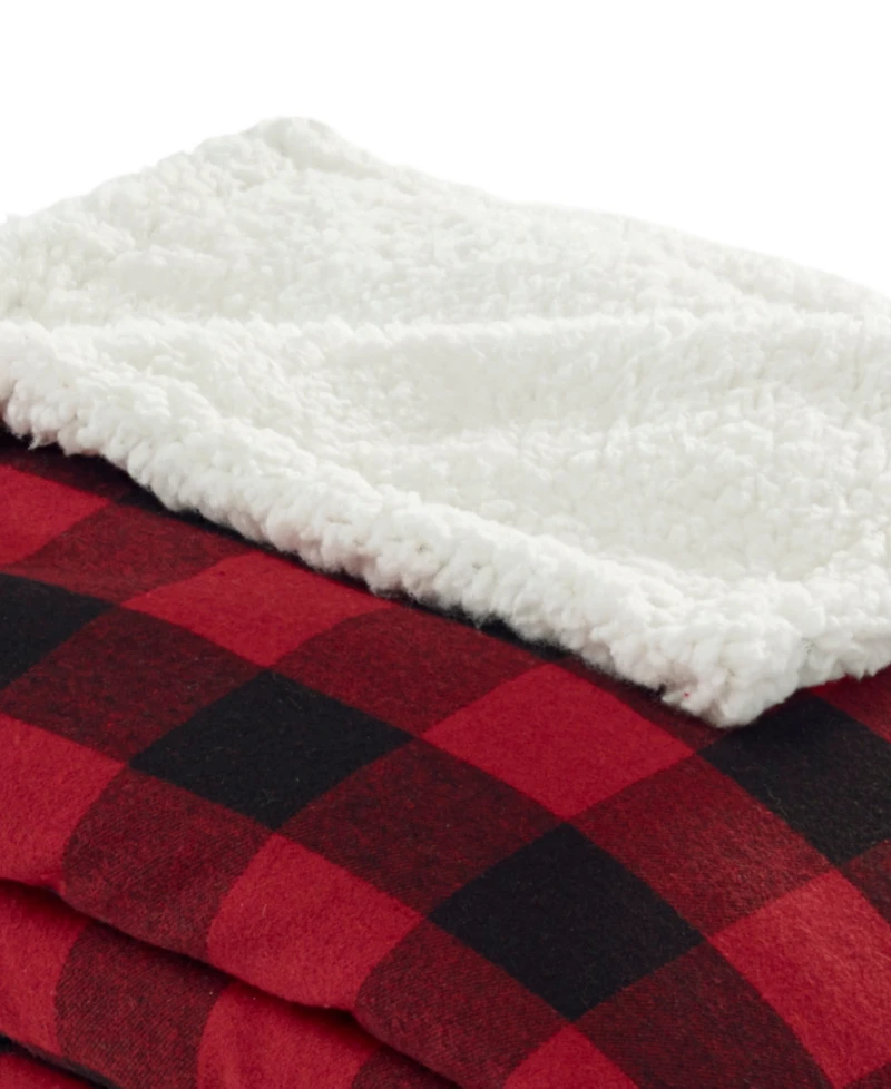 Eddie Bauer Cabin Plaid Cotton Yarn Dyed Flannel Decorative Pillow and Throw Set