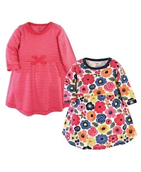 Touched By Nature Baby Girls Baby Organic Cotton Long Sleeve Dresses 2pk