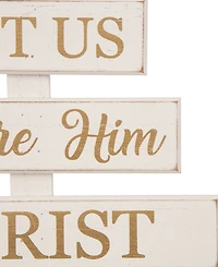 Glitzhome Wooden Nativity Table Tree Decor