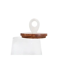 Bloomingville Small Clear Glass Jar with Mango Wood & Marble Lid