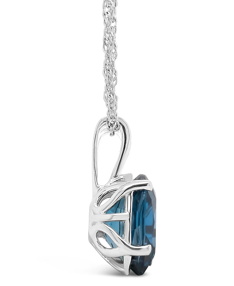 London Blue Topaz (3 ct. t.w.) Pendant Necklace in Sterling Silver