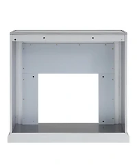 Southern Enterprises Audrey Faux Stone Mirrored Electric Fireplace