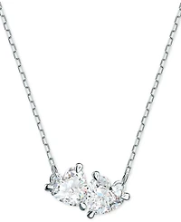 Swarovski Silver-Tone Double Crystal Pendant Necklace, 14-7/8" + 2" extender