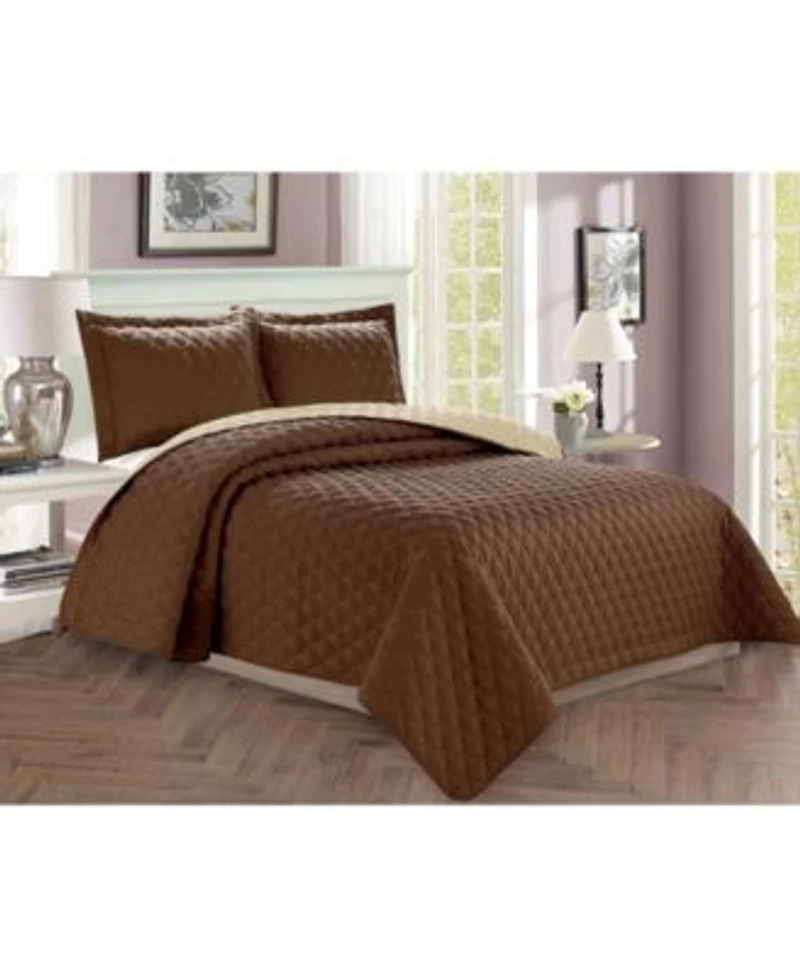 Elegant Comfort Luxury Diamond Design Quilted Coverlet Sets